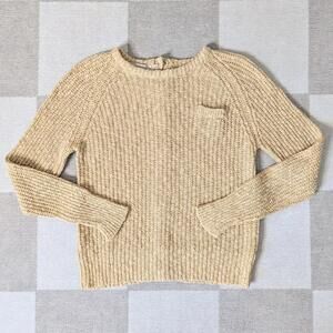 Vintage 90s textured linen blend button back reverse cardigan sweater